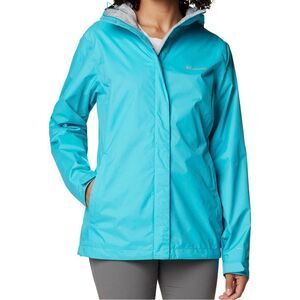 Columbia Geyser Blue Waterproof Omni Tech Rain Jacket, Women’s, Size Small